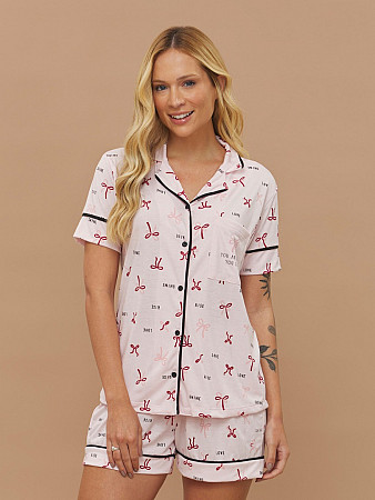 PIJAMA FEMININO CAMISARIA MANGA CURTA