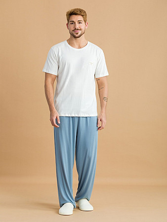 PIJAMA MASCULINO MANGA CURTA COM CALÇA
