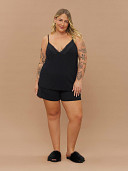 PIJAMA FEMININO SHORT DOLL ALÇA PLUS SIZE COM RENDA