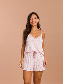 PIJAMA FEMININO SHORT DOLL ALÇA COM DETALHE EM RENDA