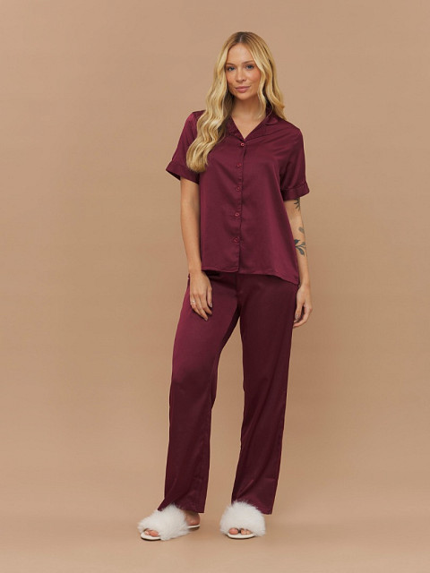 PIJAMA FEMININO CAMISARIA LONGA COM MANGA CURTA