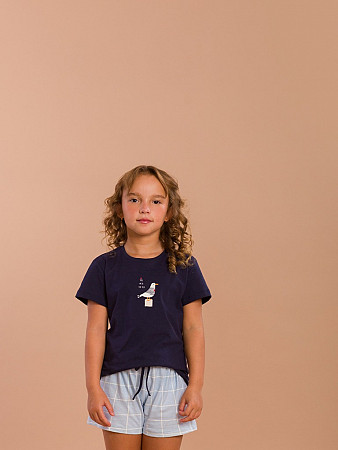 PIJAMA INFANTIL SHORT DOLL MANGA CURTA