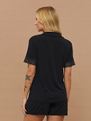 PIJAMA FEMININO CAMISARIA MANGA CURTA COM RENDA
