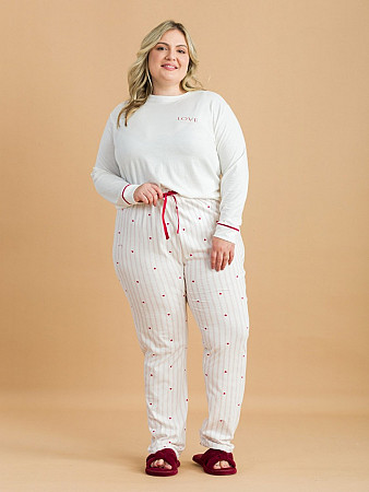 PIJAMA FEMININO PLUS SIZE LONGO