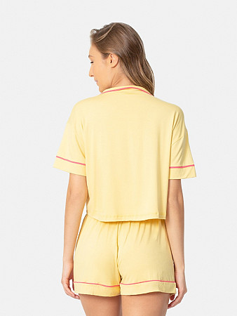 PIJAMA FEMININO CAMISARIA CROPPED