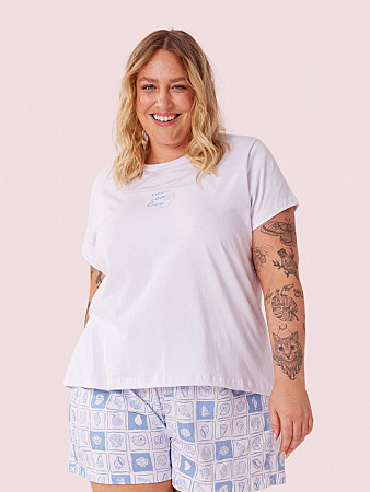 PIJAMA PLUS SIZE SHORT DOLL MANGA CURTA