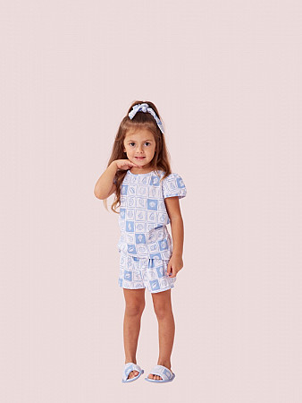 PIJAMA INFANTIL SHORT DOLL MANGA CURTA