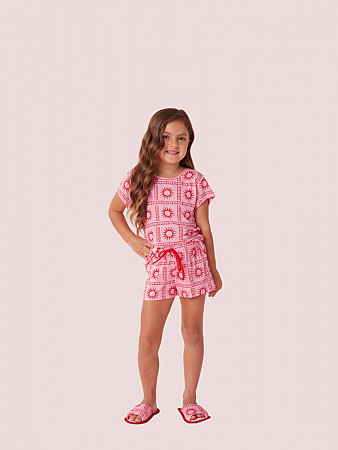 PIJAMA INFANTIL SHORT DOLL MANGA CURTA