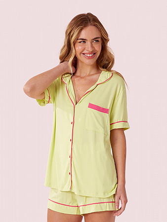 PIJAMA FEMININO CAMISARIA MANGA CURTA