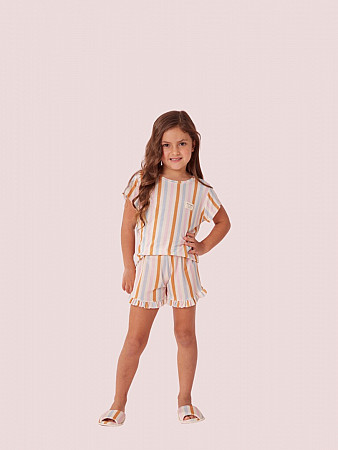 PIJAMA INFANTIL SHORT DOLL MANGA CURTA