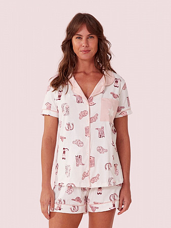 PIJAMA FEMININO CAMISARIA MANGA CURTA