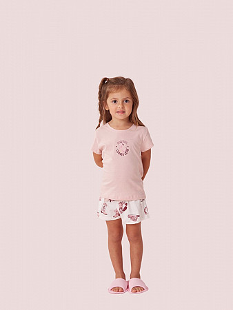 PIJAMA INFANTIL SHORT DOLL MANGA CURTA