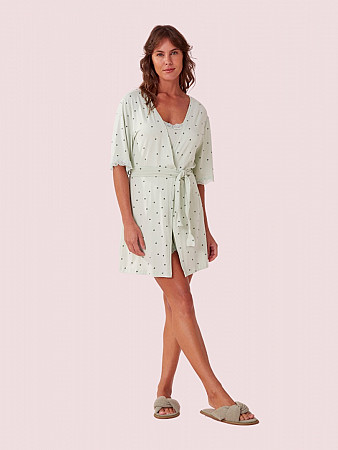 PIJAMA FEMININO ROBE DET EM RENDAS