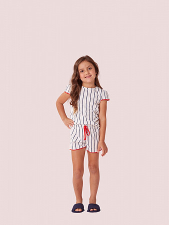 PIJAMA INFANTIL SHORT DOLL MANGA CURTA