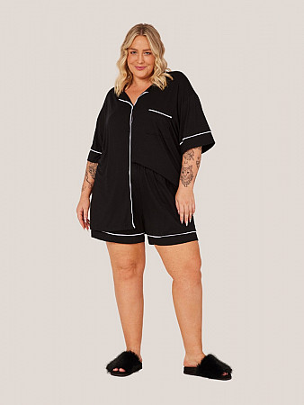 PIJAMA FEMININO CAMISARIA CURTO PLUS SIZE