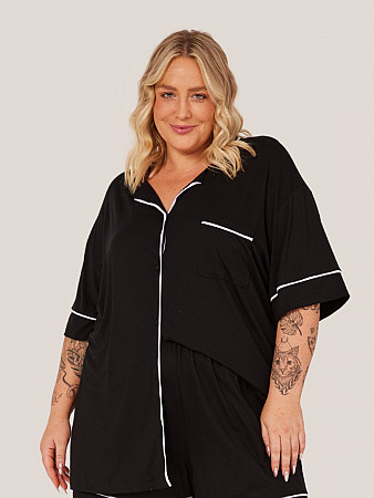 PIJAMA FEMININO CAMISARIA CURTO PLUS SIZE